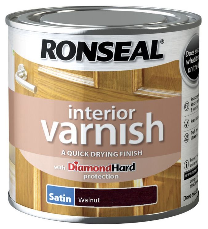 RONSEAL INTERIOR VARNISH WALNUT 250ML SATIN