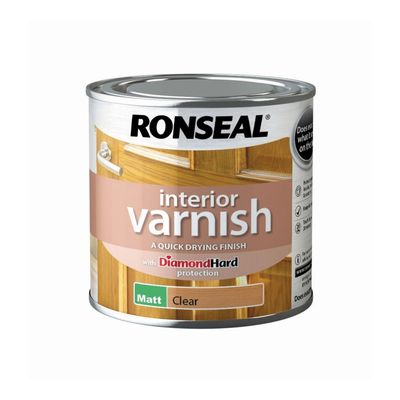 RONSEAL INTERIOR VARNISH CLEAR MATT 250ML