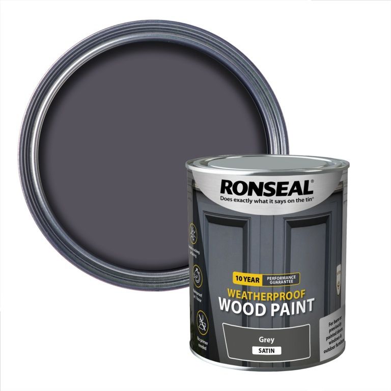RONSEAL 10 YEAR WOOD PAINT SATIN GREY 750ML 38789