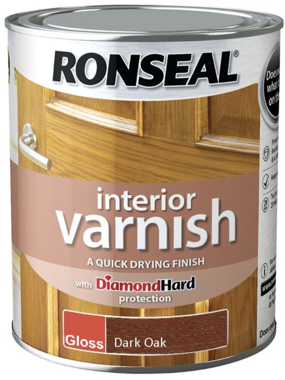 RONSEAL INTERIOR VARNISH DARK OAK GLOSS 750ML