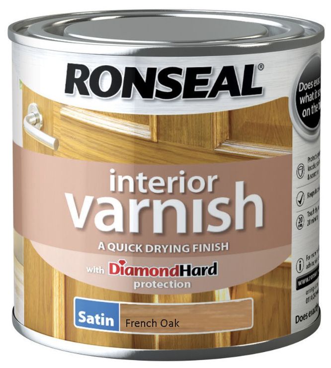 RONSEAL INTERIOR VARNISH FRENCH OAK 250ML SATIN