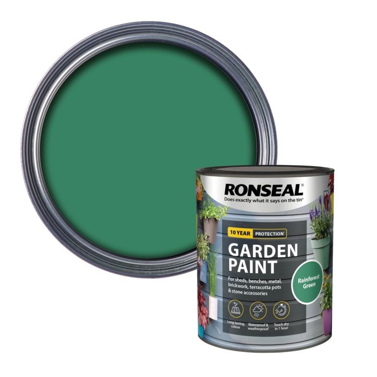 RONSEAL 10 YEAR GARDEN PAINT RAINFOREST GREEN 750ML