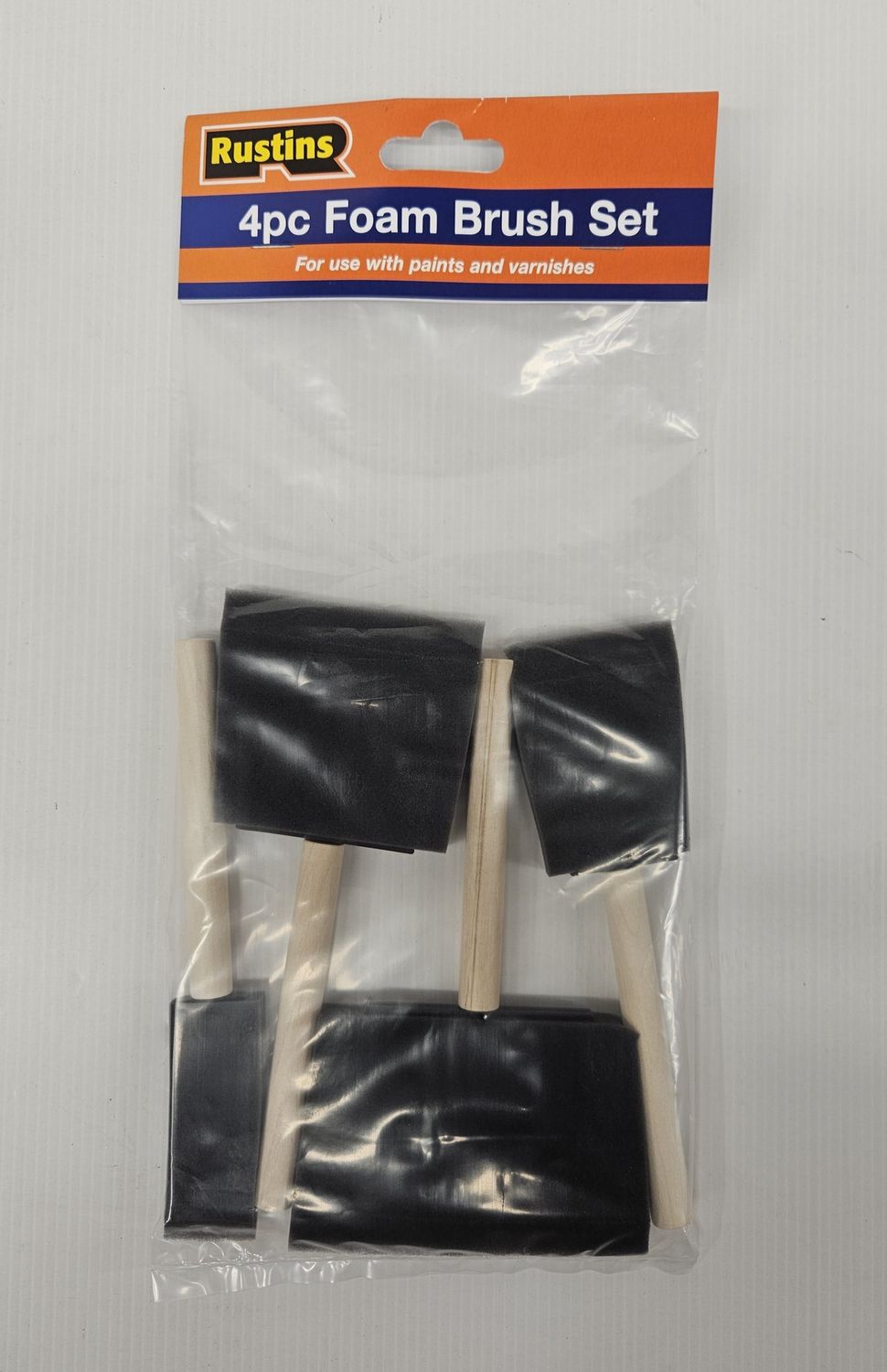RUSTINS FOAM BRUSH SET X 4