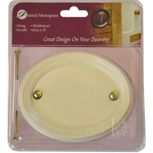 TC27W SMALL WHITE OVAL PLAQUE