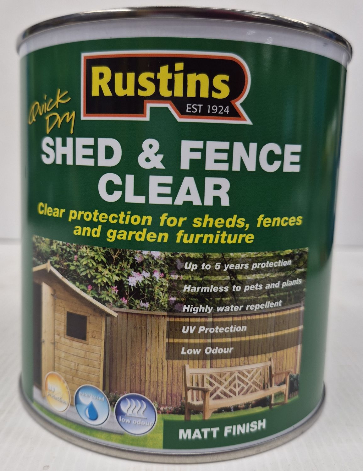 RUSTINS QUICK DRY SHED &amp; FENCE CLEAR 1L