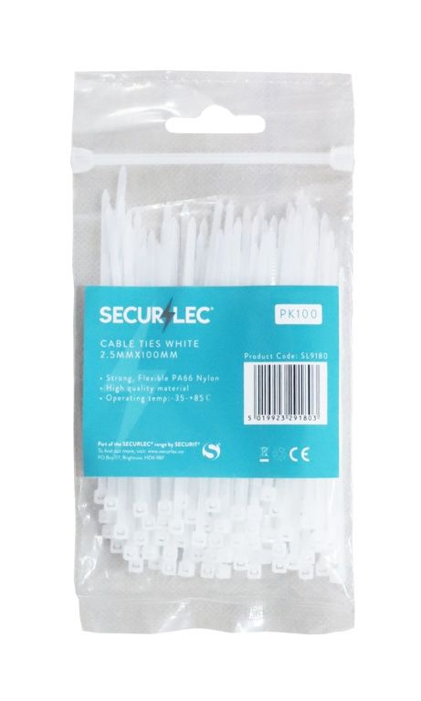 Securlec Cable Ties 2.5x100mm Pk100