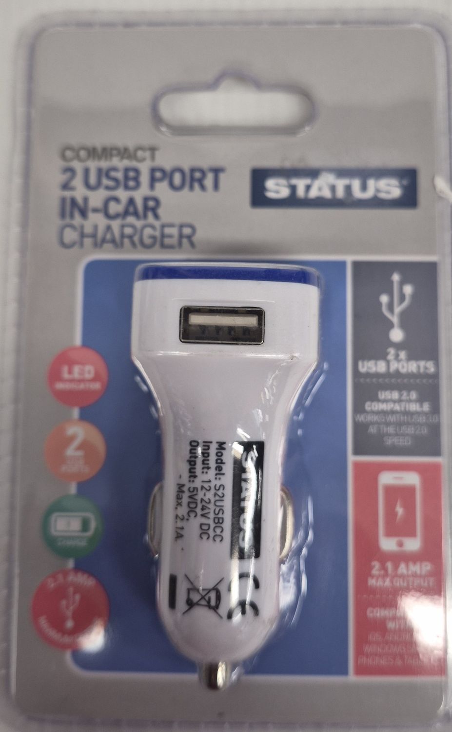 STATUS 2 USB IN CAR CHARGER