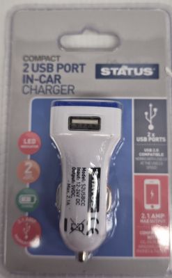 STATUS 2 USB IN CAR CHARGER
