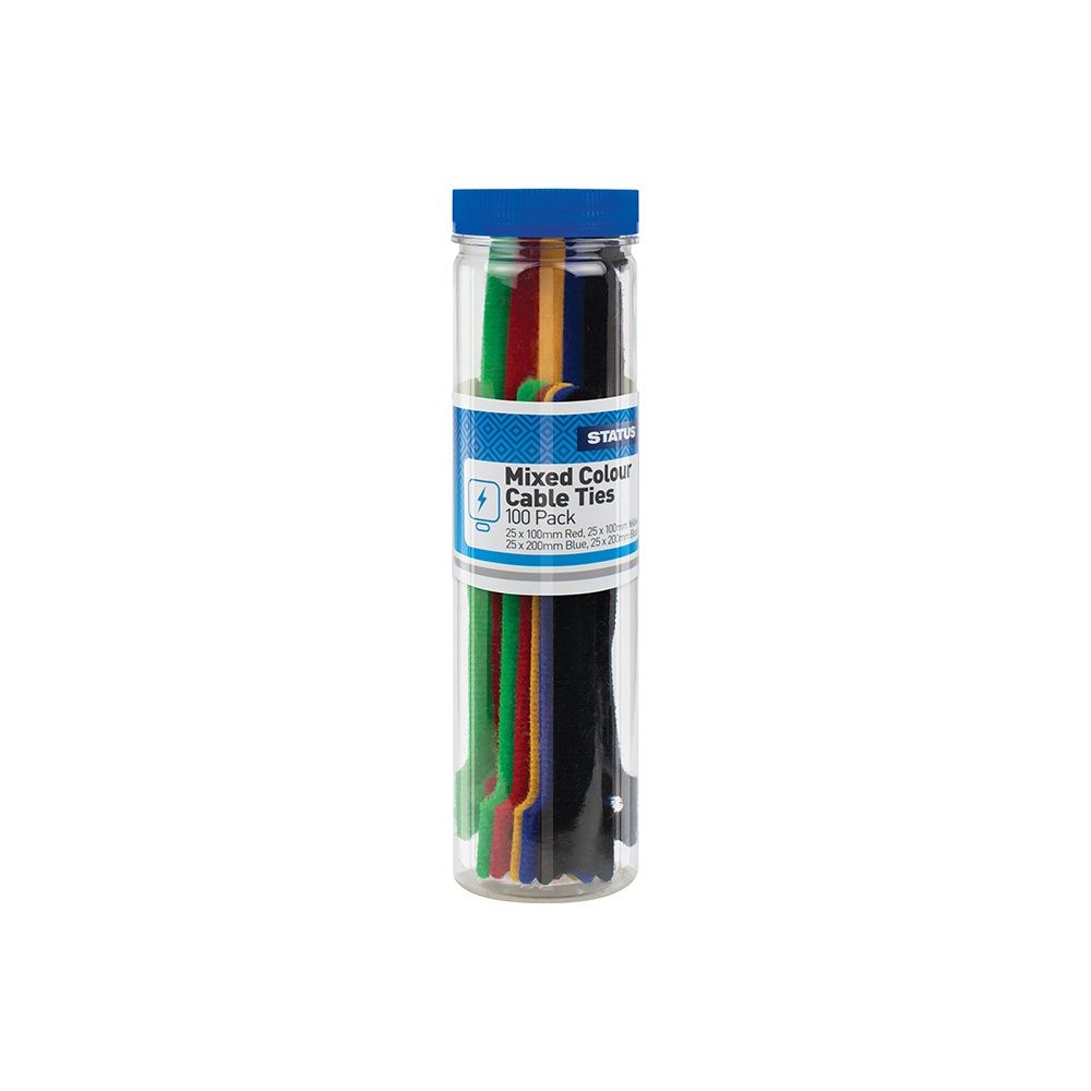 100 &amp; 200MM, MIXED COLOURS (RED/YELLOW/BLUE/BLACK), CABLE TIES, STATUS