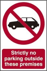 SPECTRUM SELF ADHESIVE STRICTLY NO PARKING SIGN LARGE