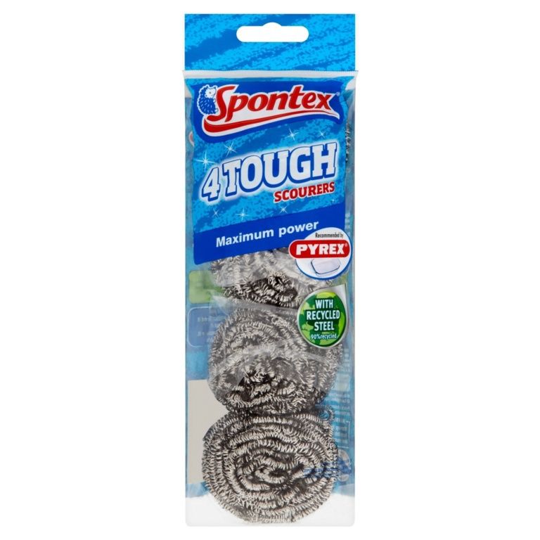 SPONTEX TOUGH SCOURERS X 4