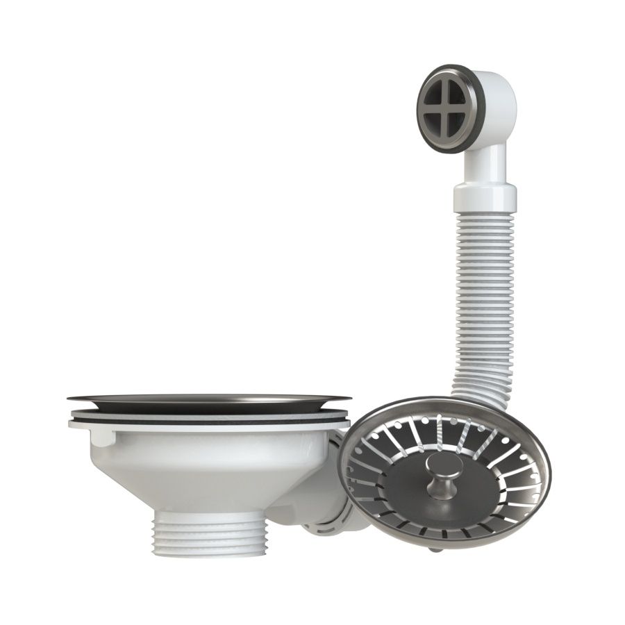 VIVA BASKET STRAINER WASTE WITH OVERFLOW 40MM