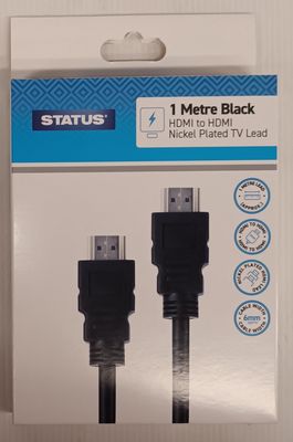 STATUS 1MT HDMI LEAD NICKEL