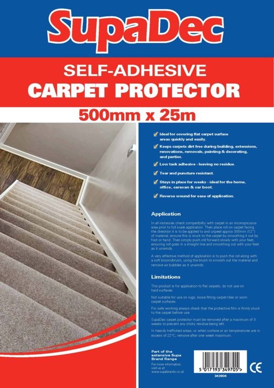 SUPADEC SELF ADH CARPET PROTECTOR 500MM X 25M