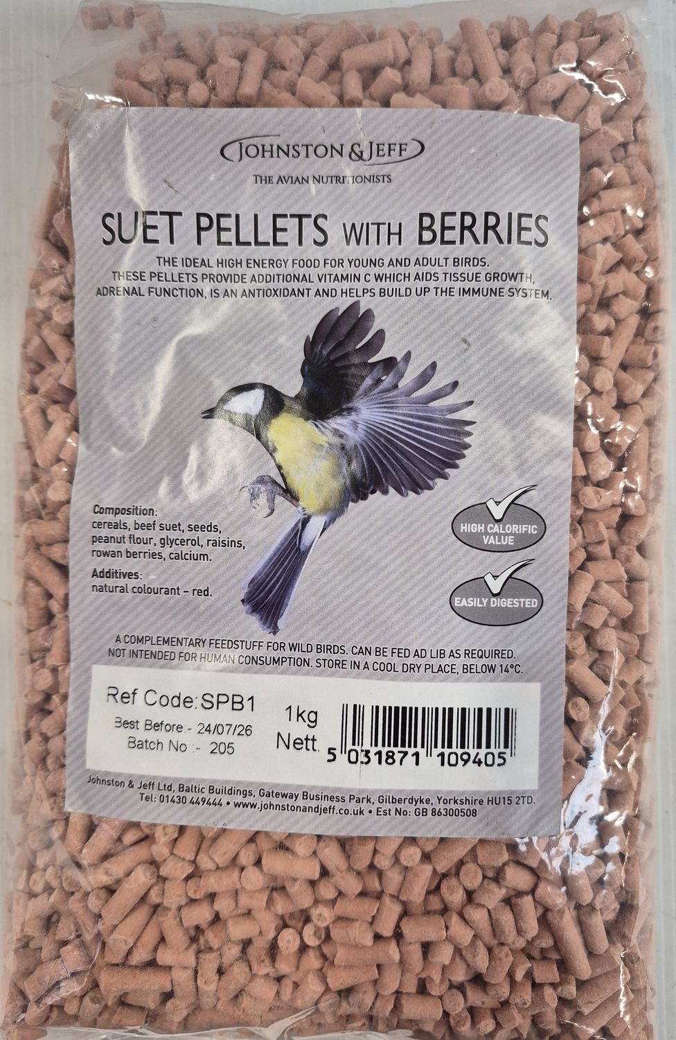 Suet Pellets &amp; Berries 1KG SPB1