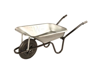 WHEELBARROW GALVANISED STEEL PAN BLACK COATED FRAME CGVP