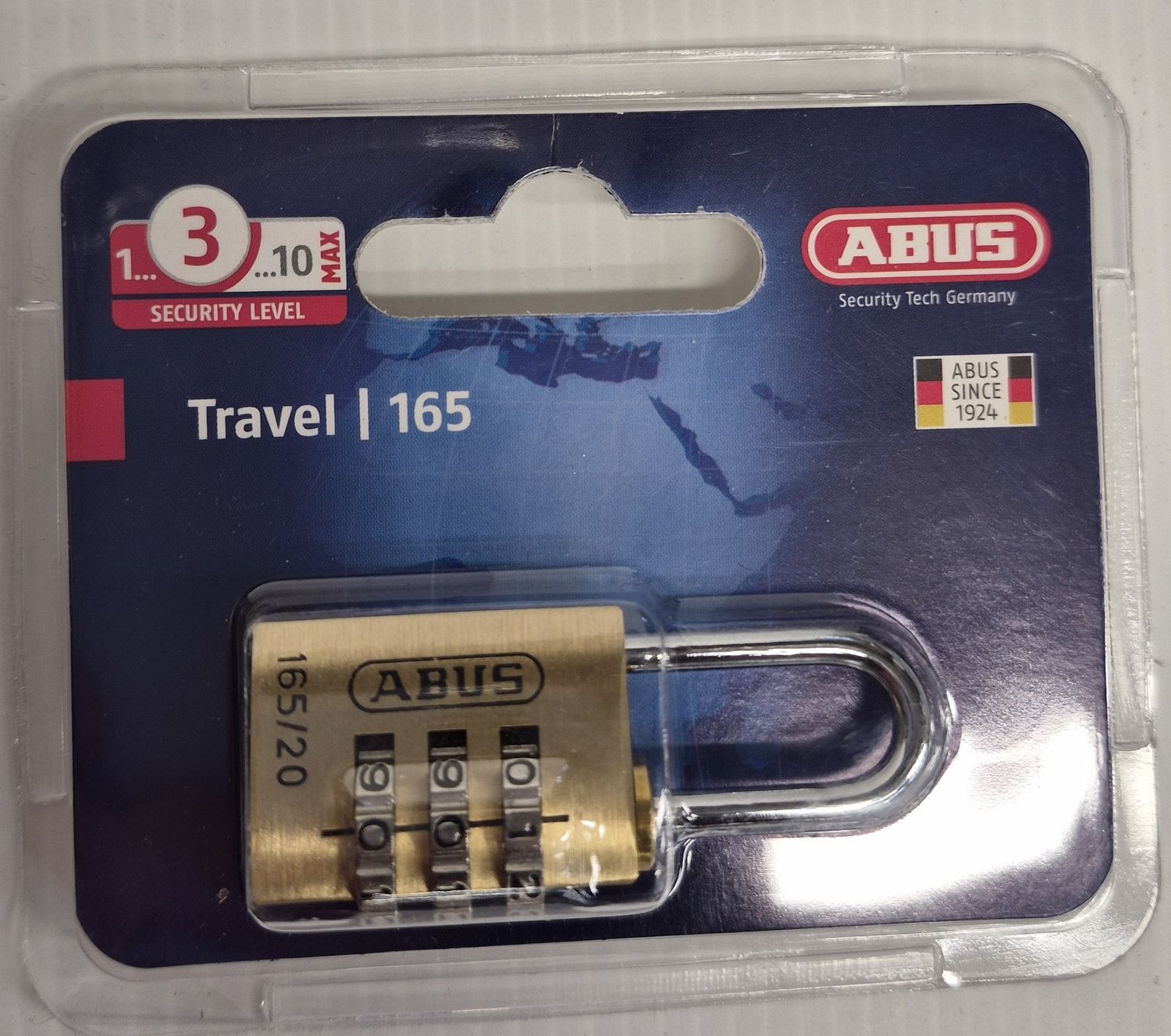 165/20 BRASS COMB PADLOCK