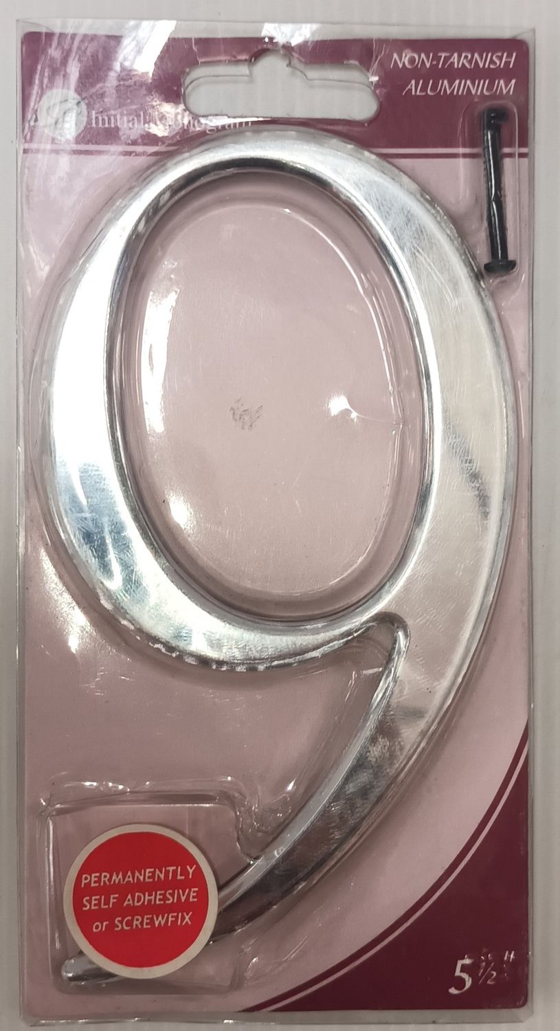 5 1/2” Silver Effect Number 9