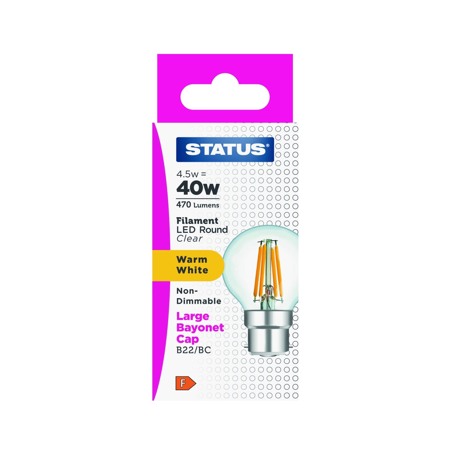 4.5W BC LED ROUND CLEAR FILAMENT