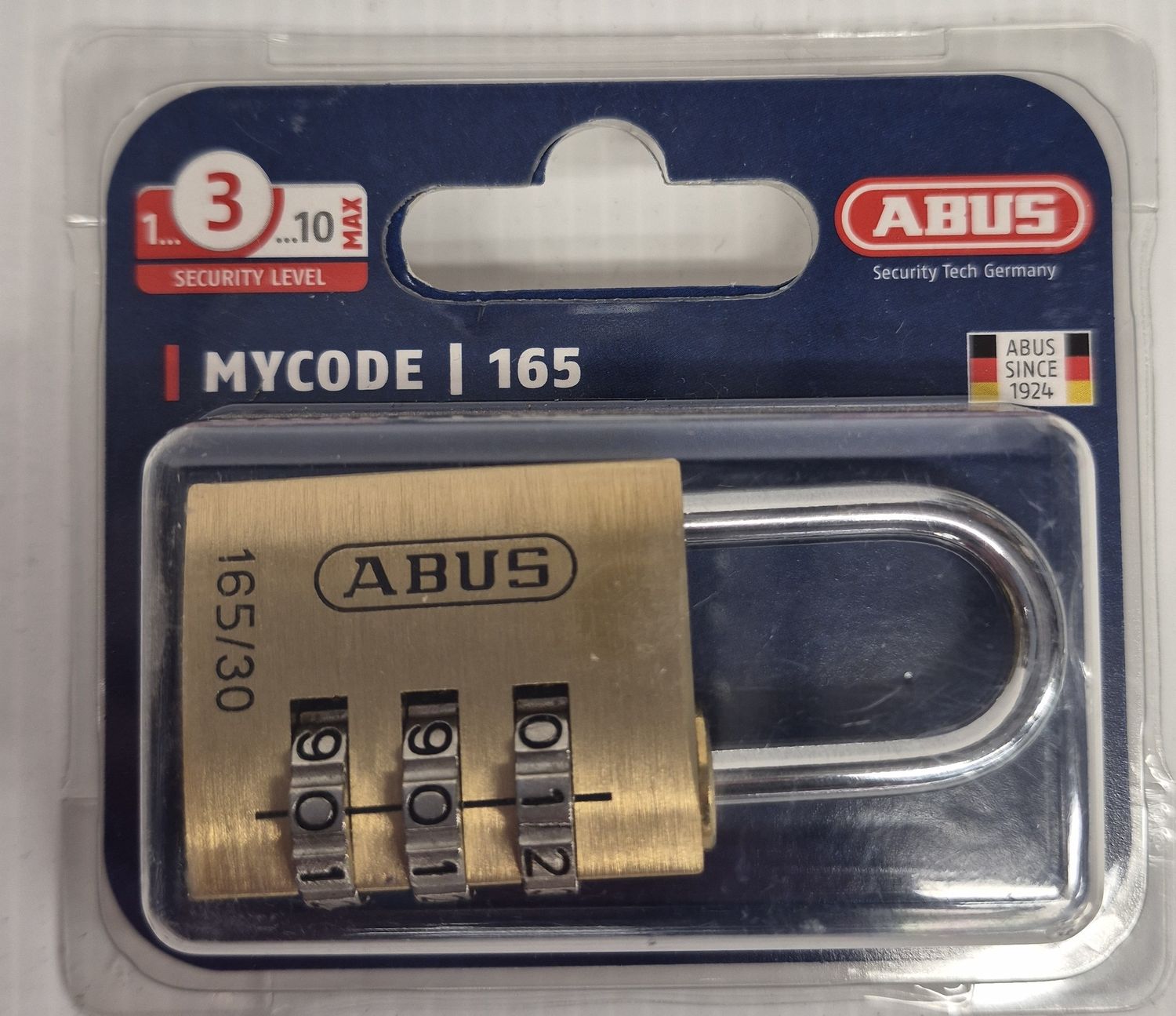 165/30 BRASS COMB PADLOCK