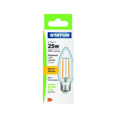 2W BC LED ROUND CLEAR FILAMENT