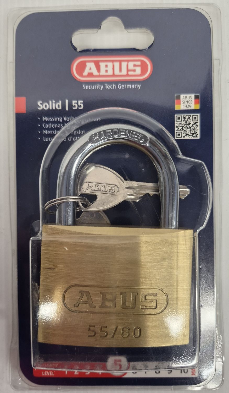 55/60 BRASS PADLOCK
