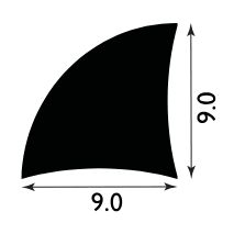 9MM PVC SOLID QUADRANT BLACK