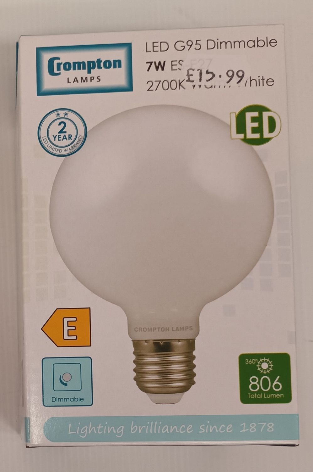 7W ES LED DIMMABLE GLOBE BULB
