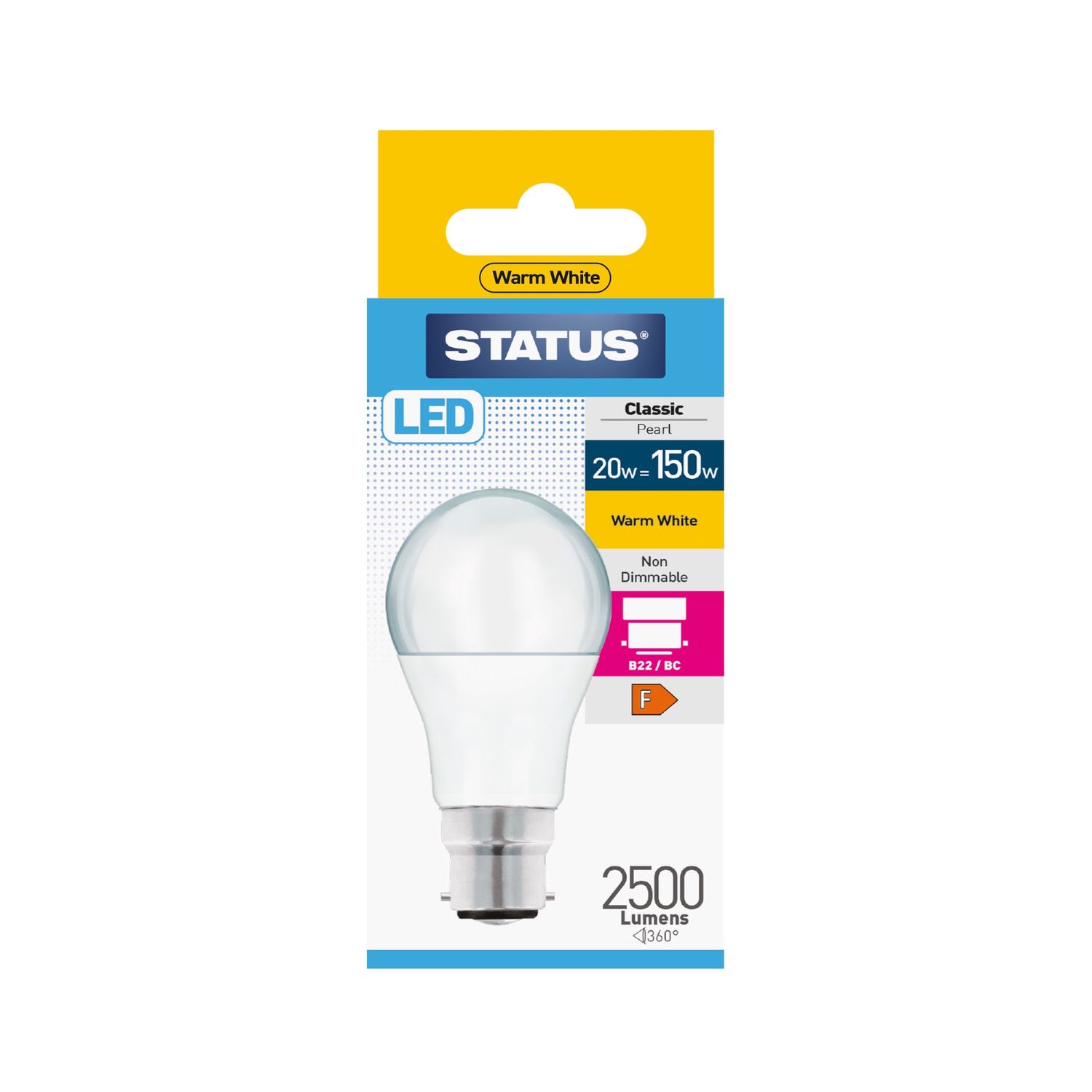 20W=150W LED GLS B22 WARM WHITE NON-DIMMABLE