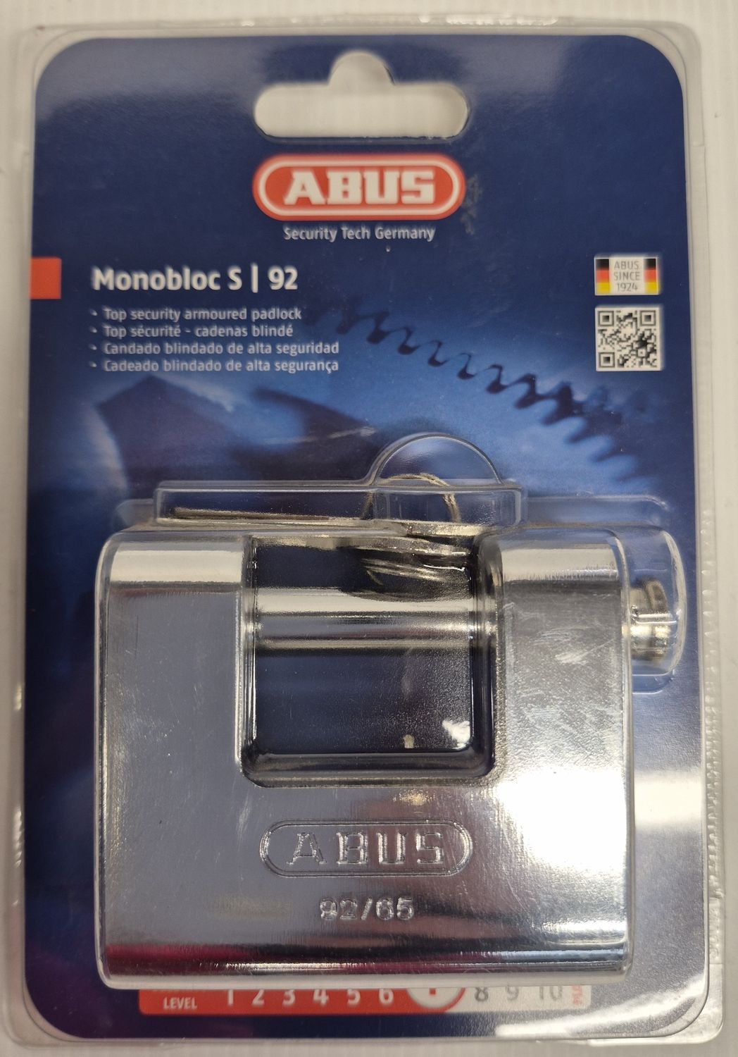 92/65 MONOBLOC SHUTTER PADLOCK