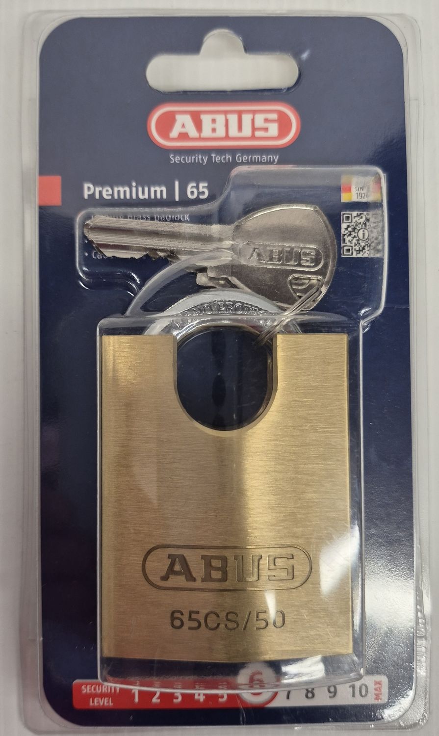 65/50 BRASS CLOSE SHACKLE PADLOCK