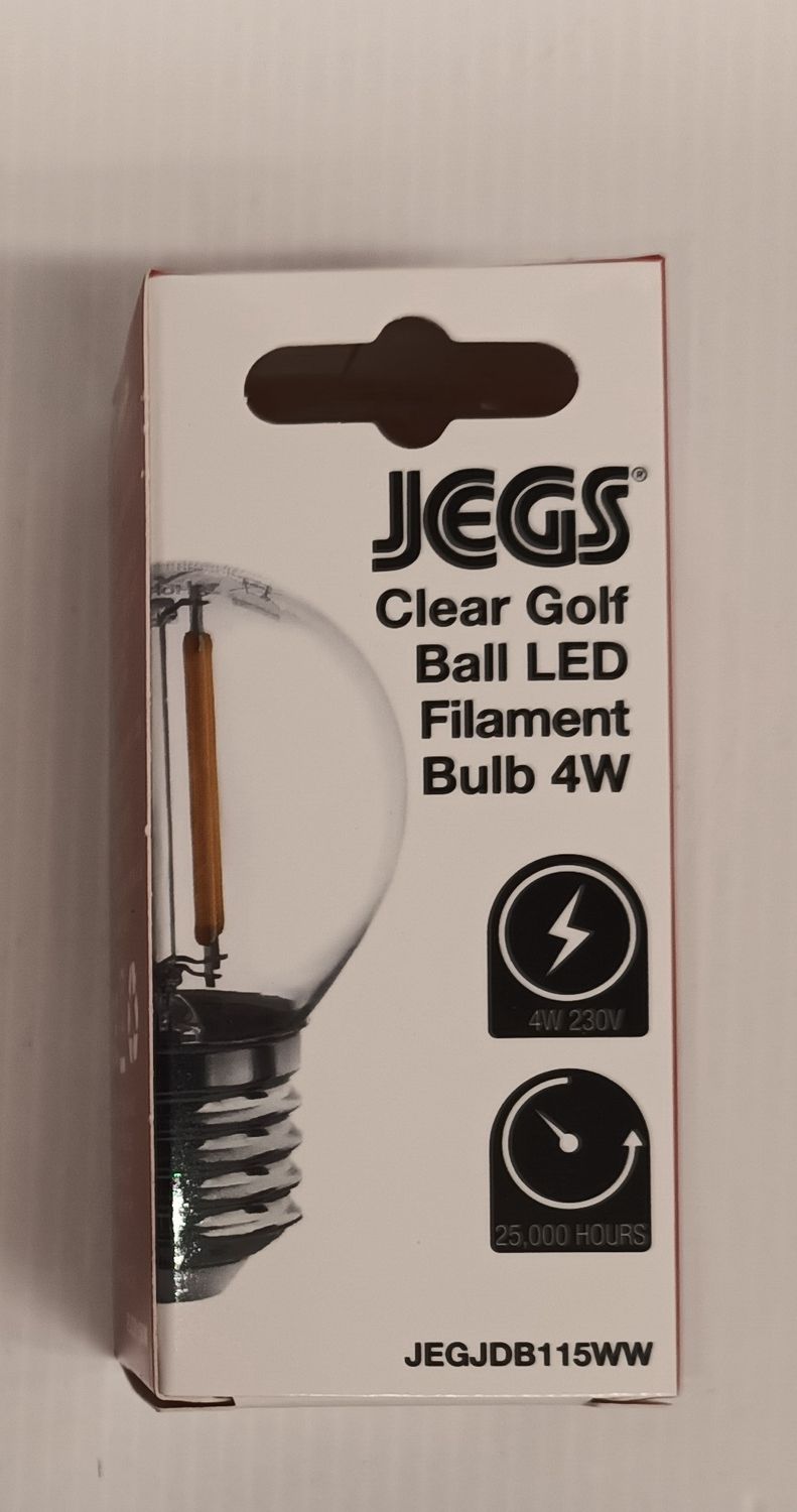 5W CLEAR FILAMENT  GOLF BALL ES