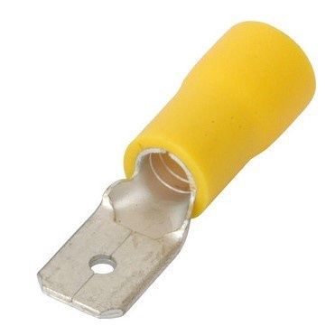 6MM PUSH ON MALE CONNECTOR YELLOW