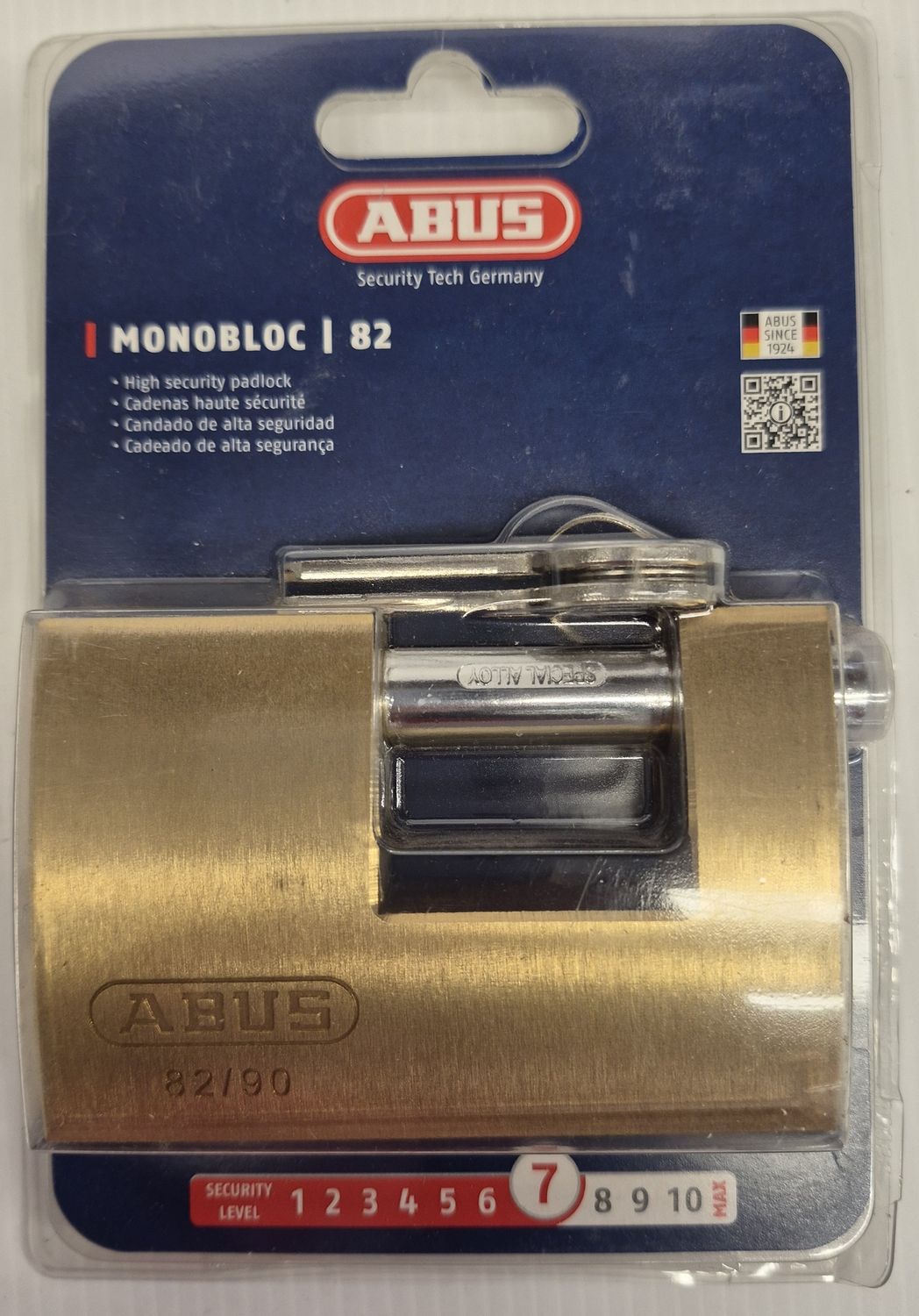 82/90 BRASS SHUTTER PADLOCK