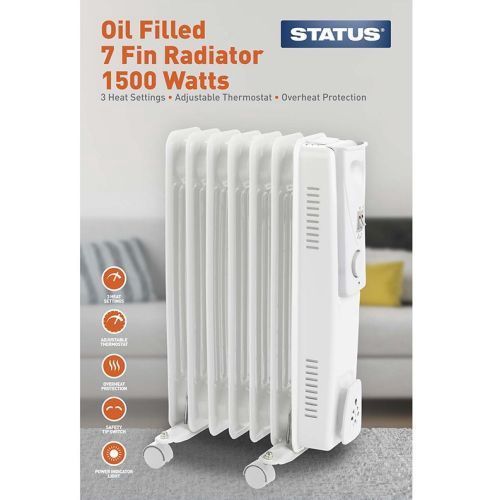 7 FIN OIL FILLED RADIATOR 1500W