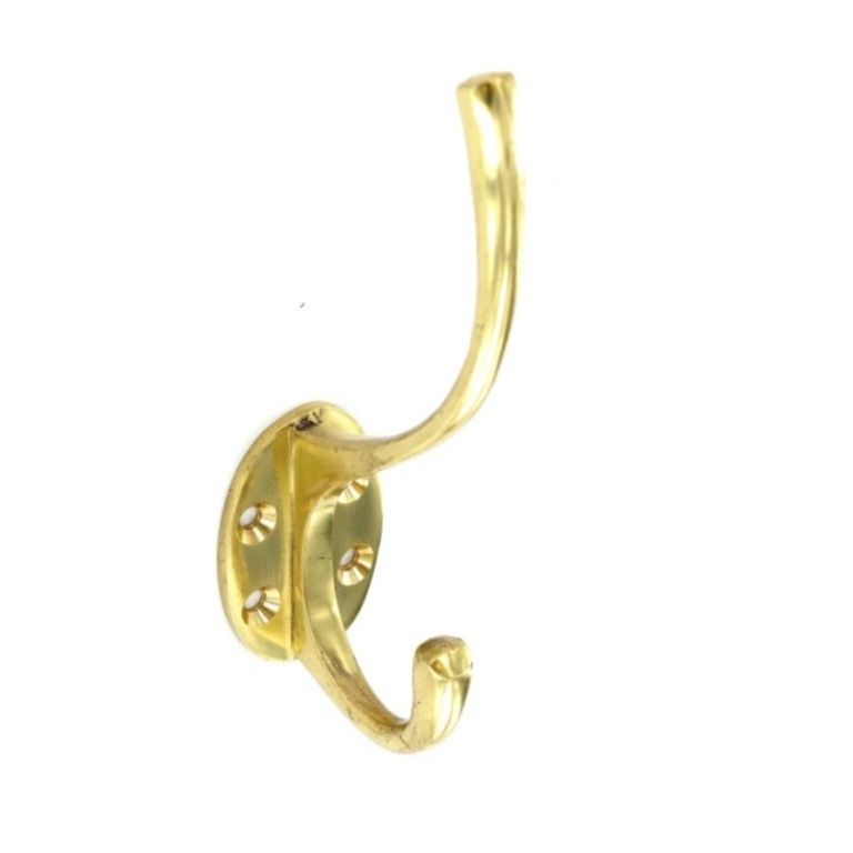 BRASS HAT &amp; COAT HOOK 125MM S2565