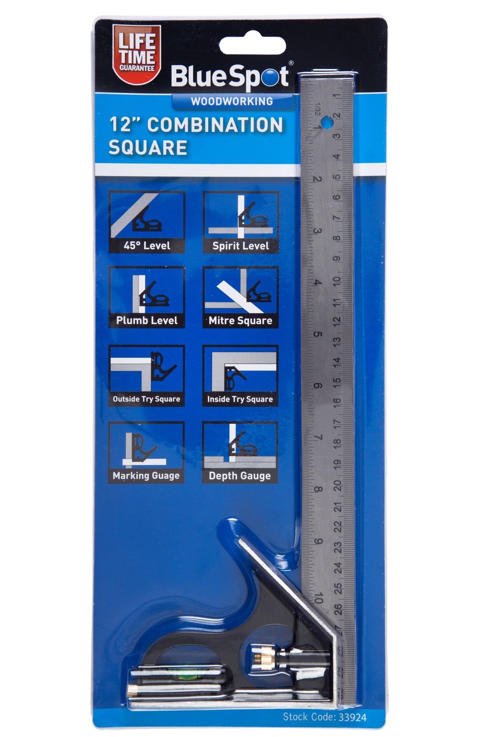 BLUESPOT 12" COMBINATION SQUARE