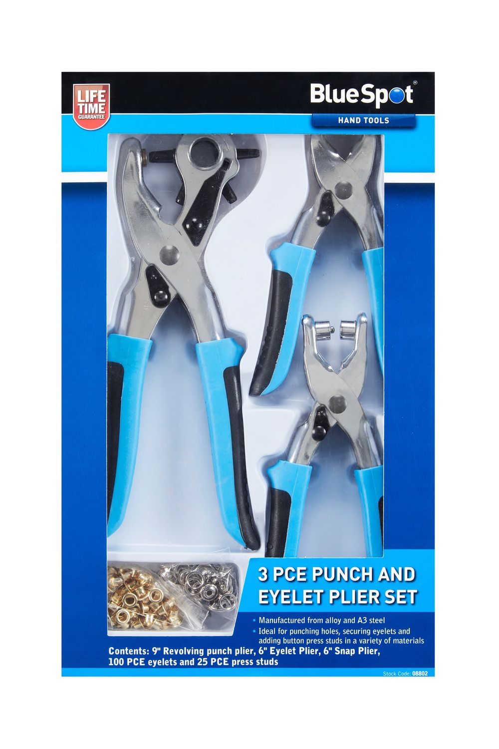 BLUESPOT 3PC PUNCH AND EYELET SET