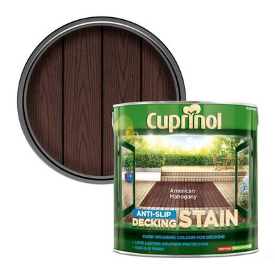 CUPRINOL ANTI SLIP DECK STAIN AMERICAN  MAHOGANY 2.5LT
