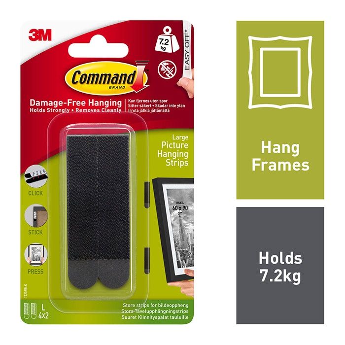 COMMAND LARGE BLACK PICTURE HANGING CLIPS 17206