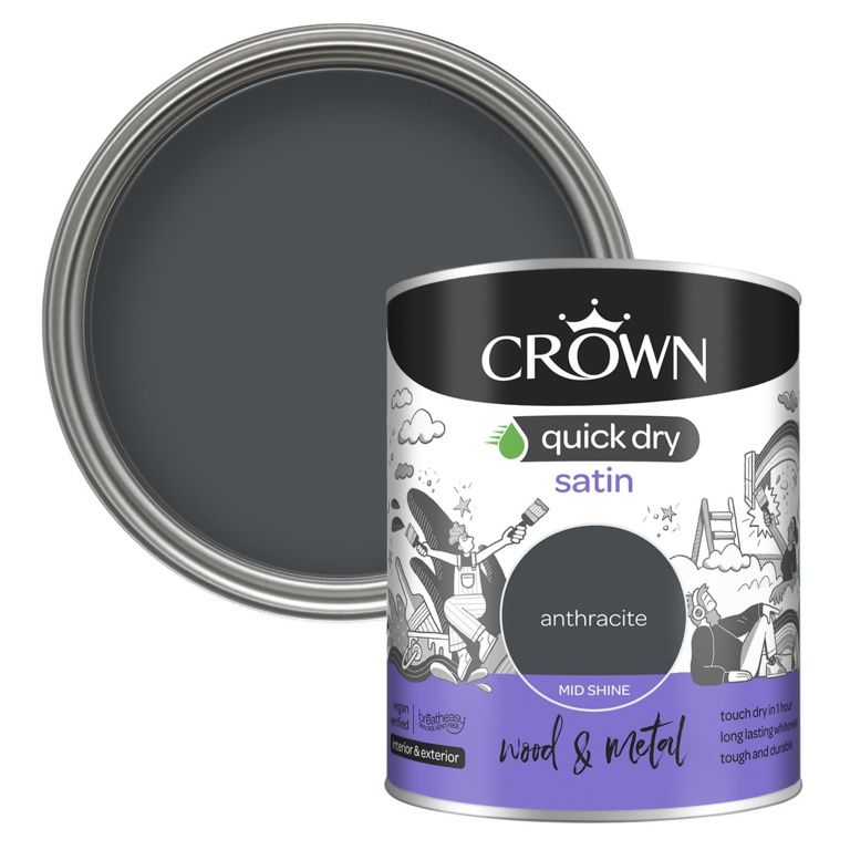 CROWN QUICK DRY SATIN ANTHRACITE 750ML