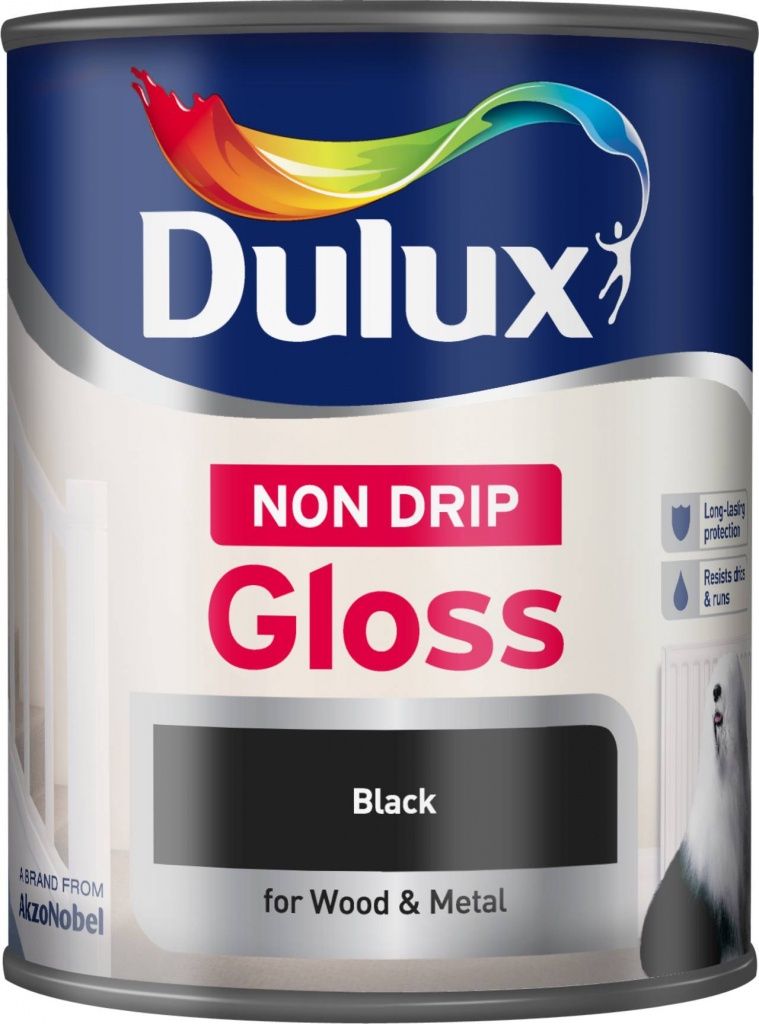 DULUX NON DRIP GLOSS BLACK 750ML