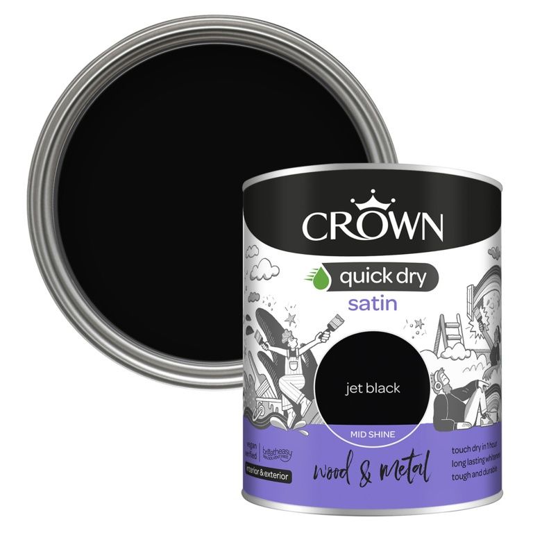 Crown Quick Dry Satin Jet Black 750ml