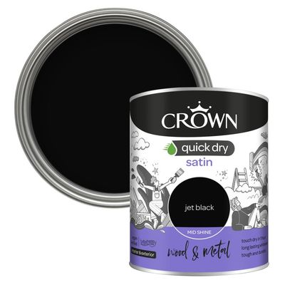 CROWN QUICK DRY SATIN JET BLACK 750ML