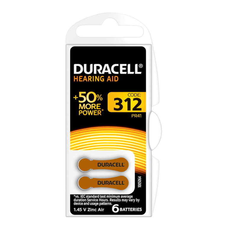 DURACELL 312 HEARING AID BATTERY PACK 6