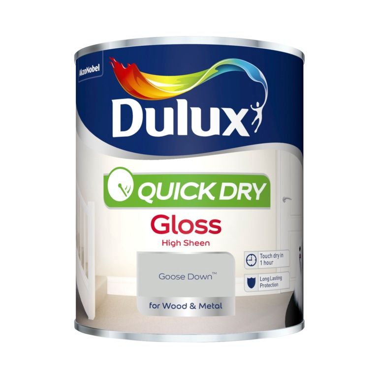 DULUX QUICK DRY GLOSS GOOSE DOWN 750ML
