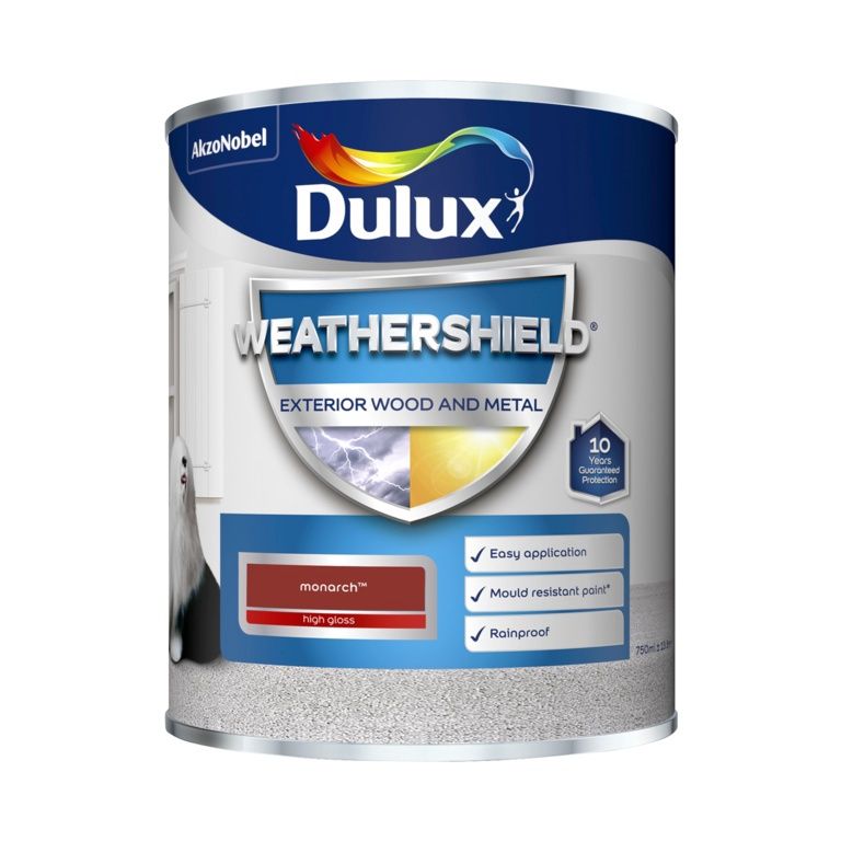 DULUX WEATHERSHIELD EXTERIOR GLOSS MONARCH 750ML