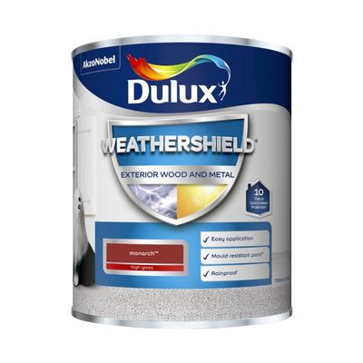 DULUX WEATHERSHIELD EXTERIOR GLOSS MONARCH 750ML