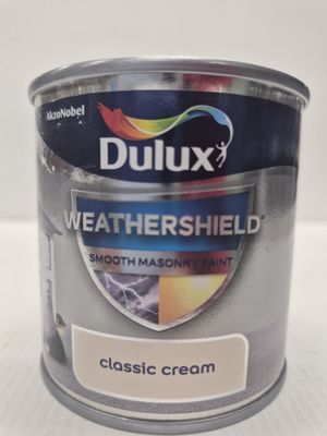 DULUX WEATHERSHIELD MASONRY PAINT CLASSIC CREAM 250ML