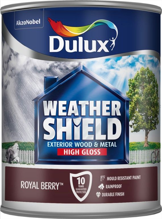 DULUX WEATHERSHIELD GLOSS ROYAL BERRY 750ML